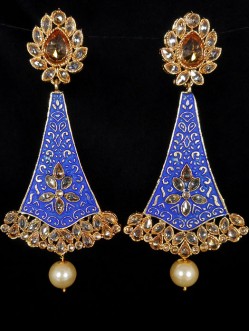 Reverse Ad Earrings With Meenakari Work