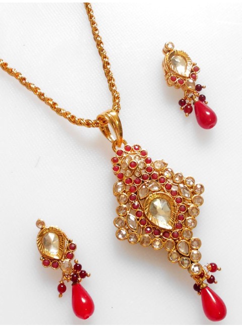 polki pendant set